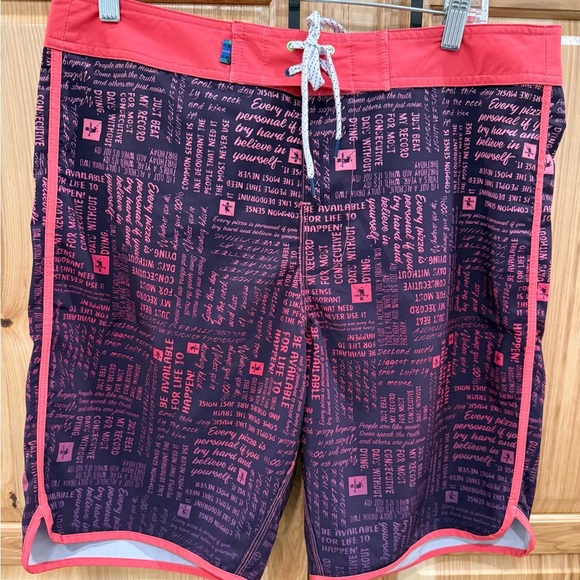 William Murray Golf Words of Wisdom Purple and Pink Board Shorts - Picture 1 of 12